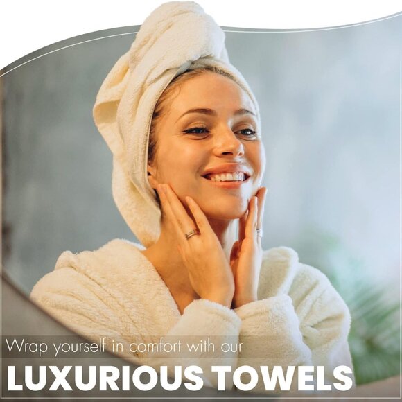 6-Pack Luxurious 100% Cotton Bath Towels - Lightweight & Absorbent 27"x54" - Picture 7 of 7